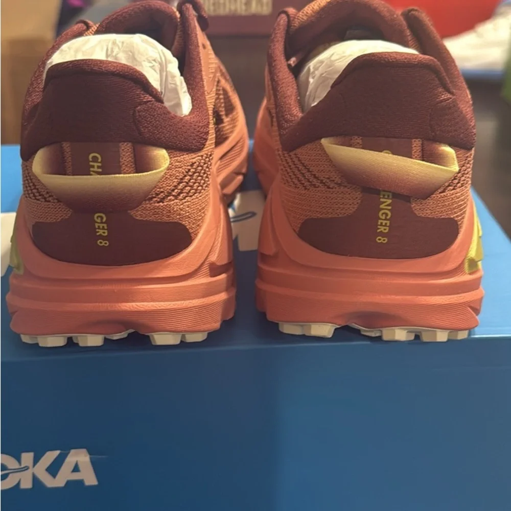 HOKA Women's Challenger 8 Running Shoes - Coral/Gold - Picture 4 of 5